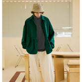 Unisex Jacket Lapel Coach Jacket Men Loose Casual Jacket